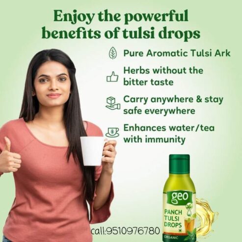 GEO Natural Panch Tulsi: Concentrated Extract Drops of 5 Rare Tulsi for Natural Immunity Boosting & Cough and Cold Relief